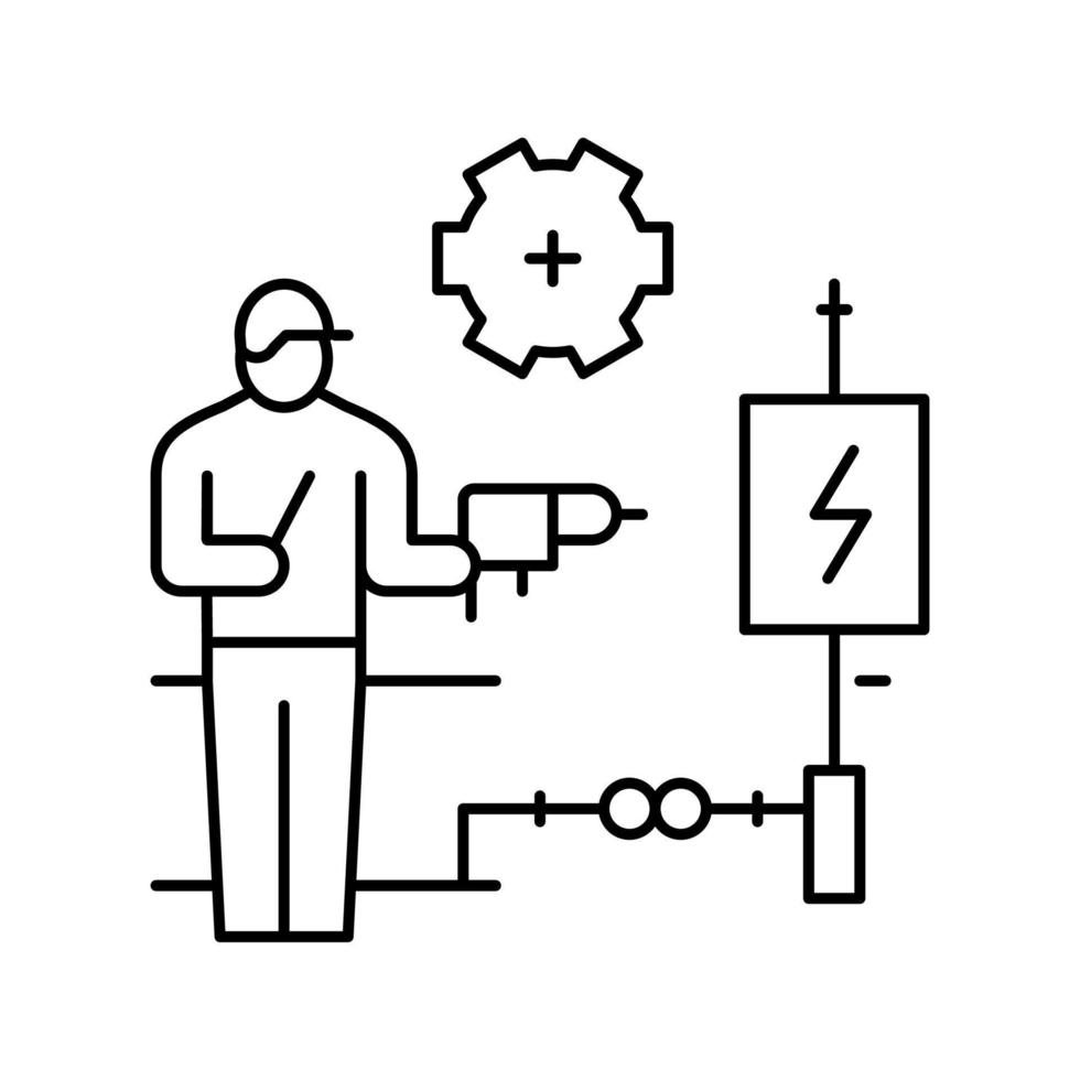 illustrazione vettoriale dell'icona della linea di ricablaggio elettrico