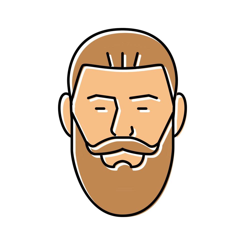 bandholz barba capelli stile colore icona vettore illustrazione