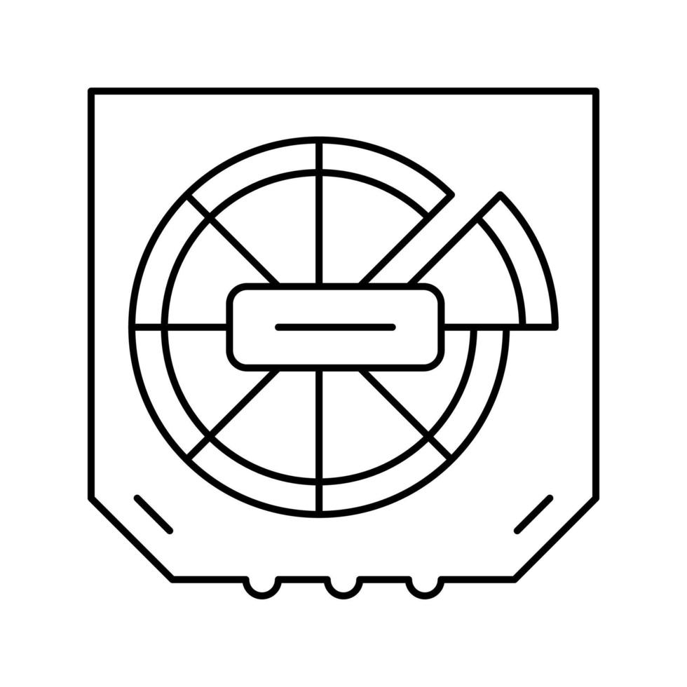 illustrazione vettoriale dell'icona della linea della scatola della pizza
