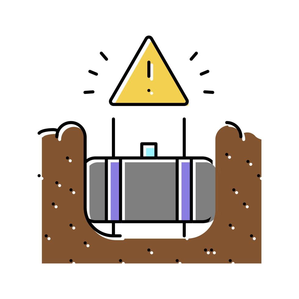 illustrazione vettoriale dell'icona a colori per la rimozione del serbatoio di stoccaggio sotterraneo