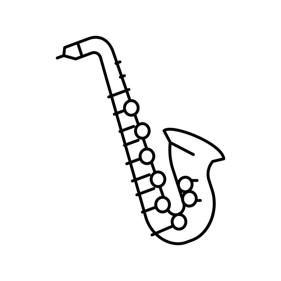 illustrazione vettoriale dell'icona della linea dello strumento musicale del sassofono