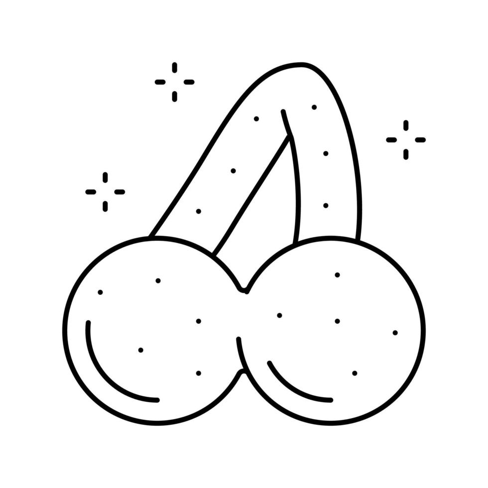 ciliegia gelatina caramella gommoso linea icona vettore illustrazione