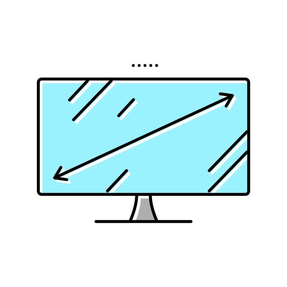 illustrazione vettoriale diagonale dell'icona del colore del monitor del computer