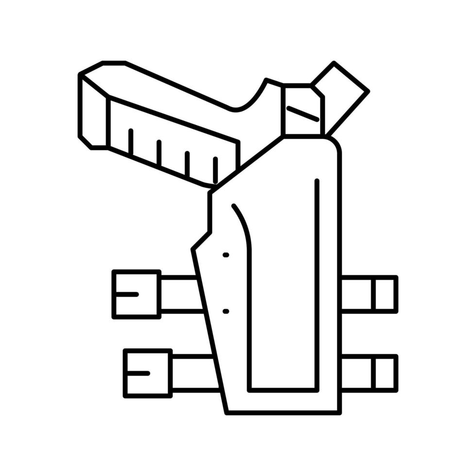 illustrazione vettoriale dell'icona della linea della fondina della pistola