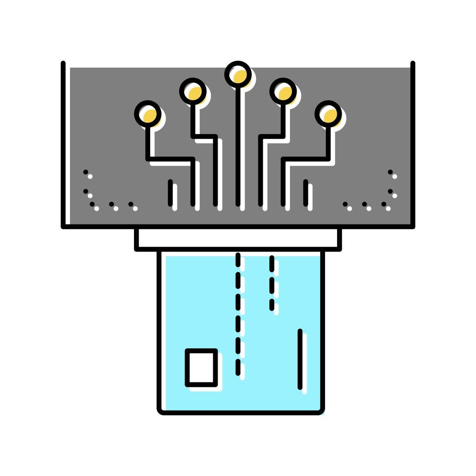 illustrazione vettoriale dell'icona del colore della carta digitale