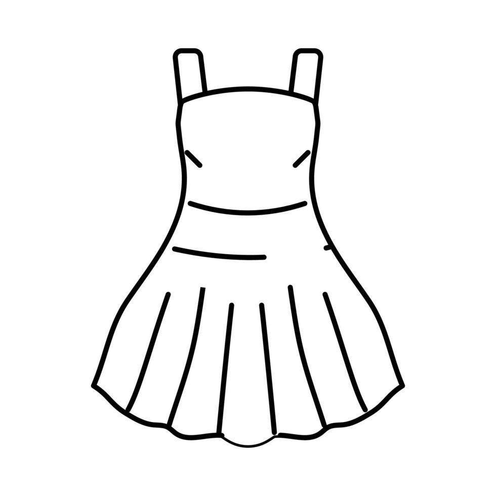 mini sposa vestito linea icona vettore illustrazione