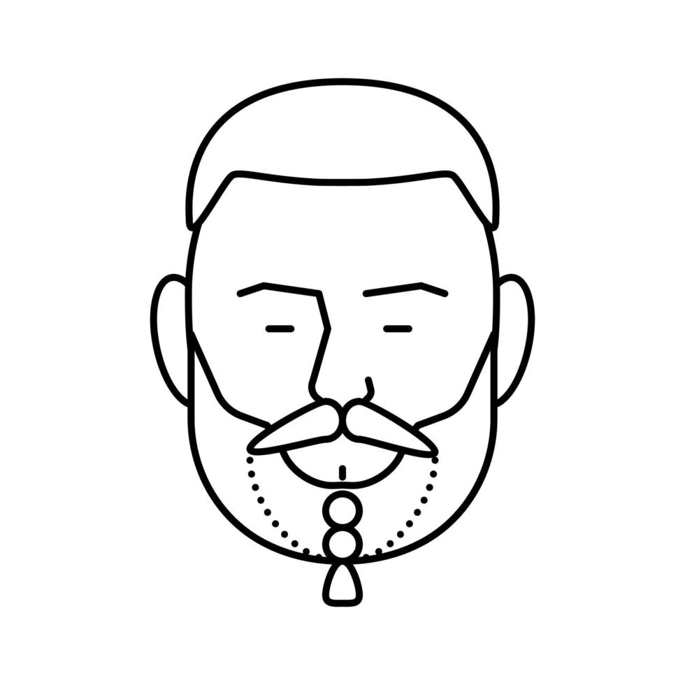 intrecciato barba capelli stile linea icona vettore illustrazione