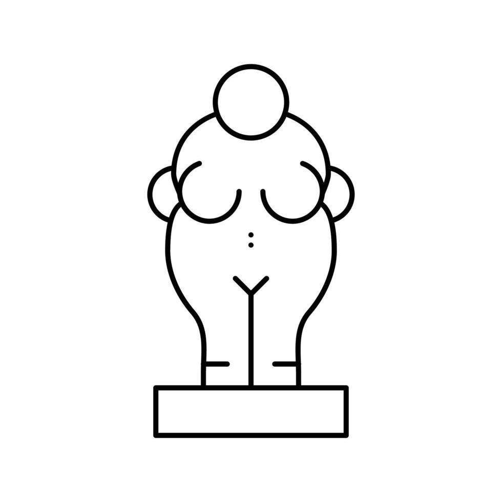 illustrazione vettoriale dell'icona della linea della statua preistorica