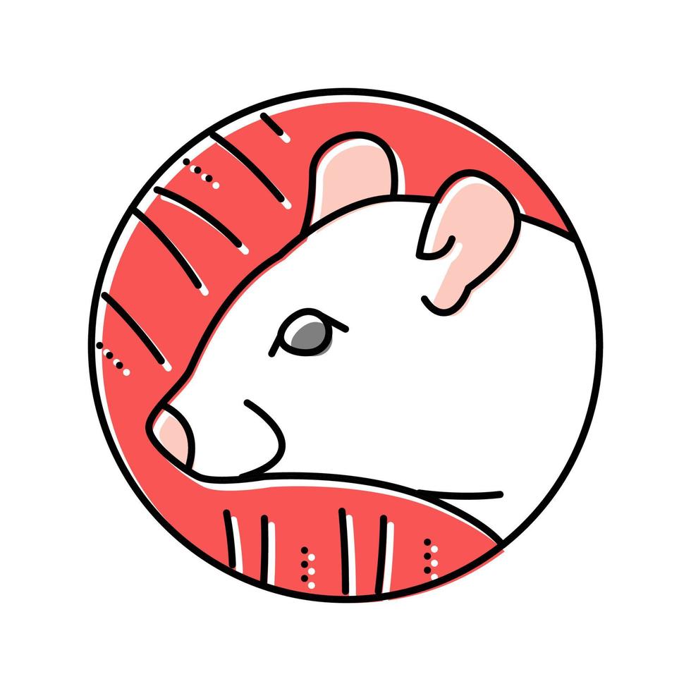 ratto oroscopo cinese animale colore icona illustrazione vettoriale
