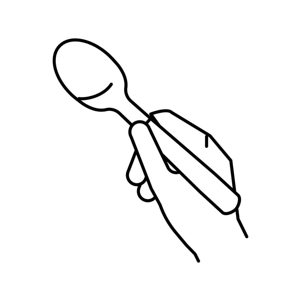 illustrazione vettoriale dell'icona della linea dell'utensile del cucchiaino