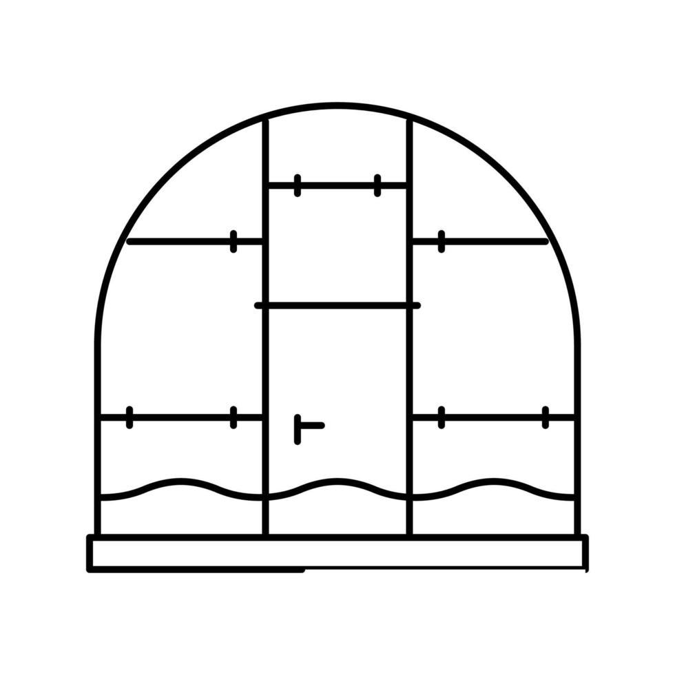 illustrazione vettoriale dell'icona della linea della serra in policarbonato