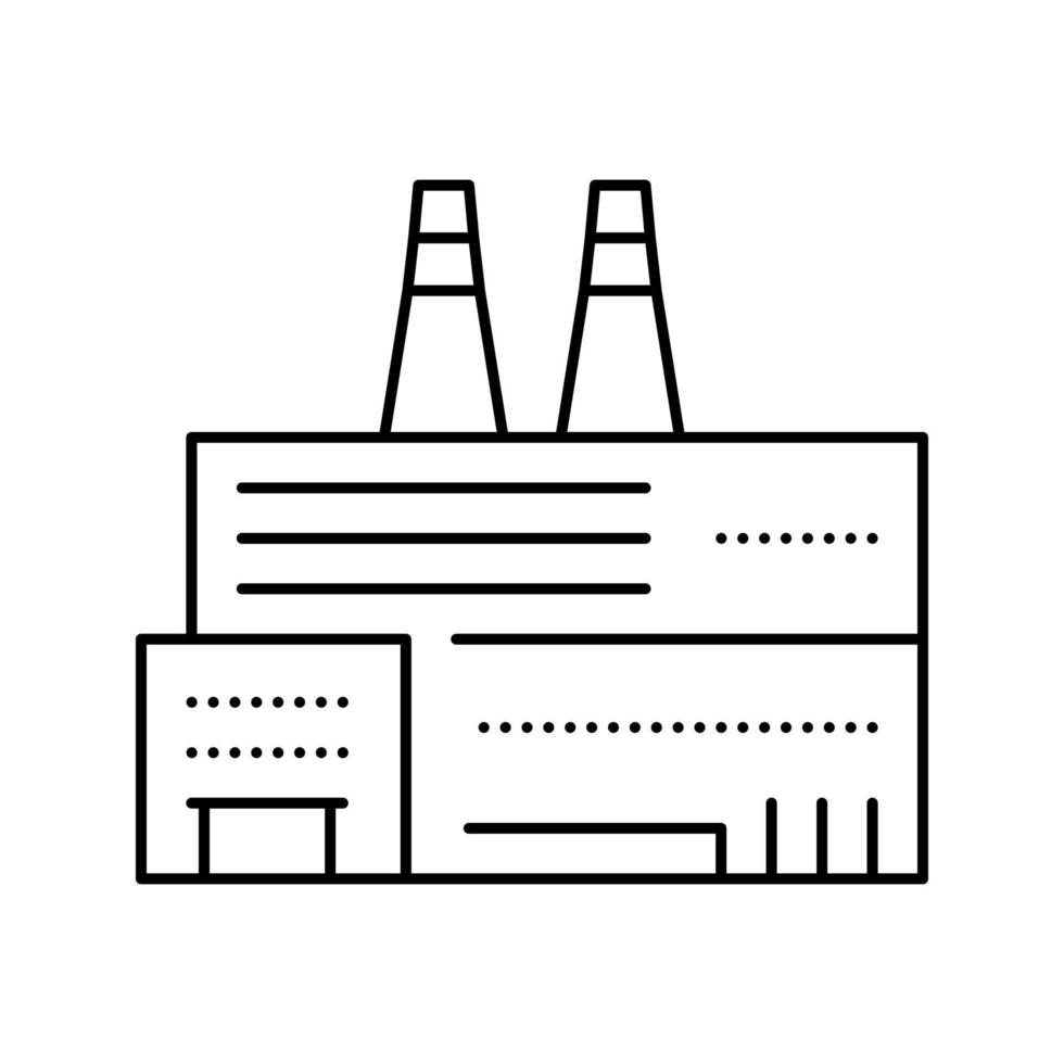 illustrazione vettoriale dell'icona della linea di costruzione dell'impianto di fabbrica