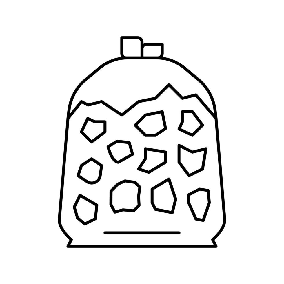 illustrazione vettoriale dell'icona della linea di pietra della borsa