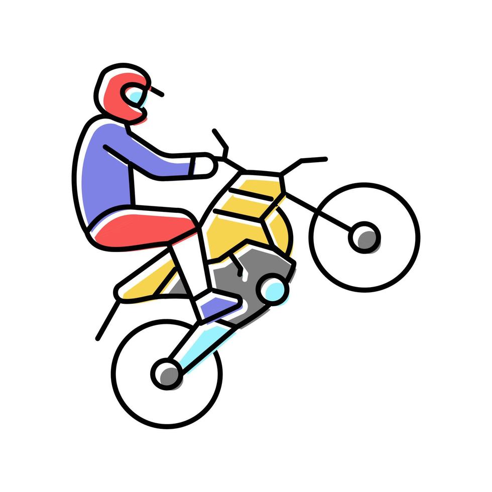illustrazione vettoriale dell'icona del colore dello sport estremo di motocross