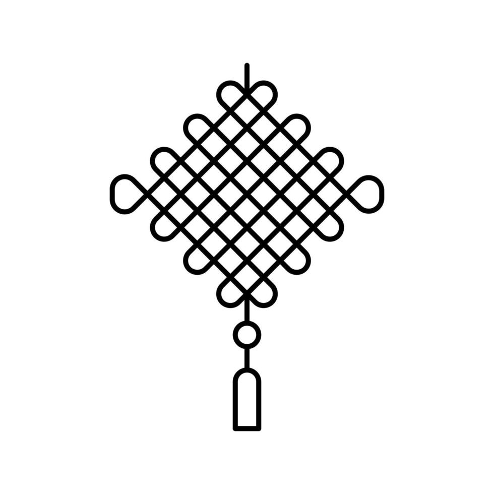 illustrazione vettoriale dell'icona della linea di accessori cinesi del nodo