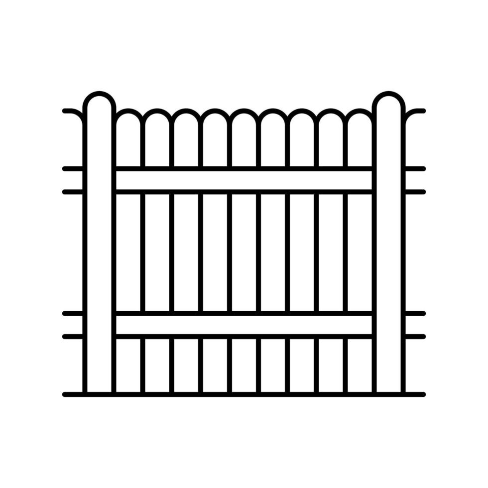 illustrazione vettoriale dell'icona della linea di recinzione in legno