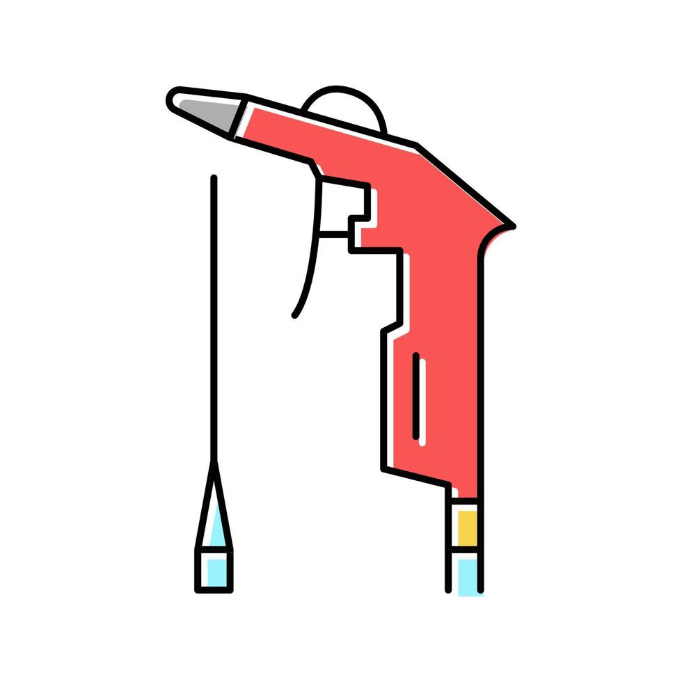 illustrazione vettoriale dell'icona a colori della pistola del compressore d'aria