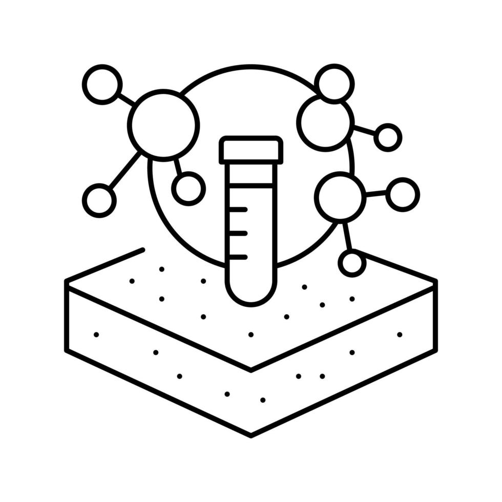 illustrazione vettoriale dell'icona della linea di test del suolo chimico di laboratorio