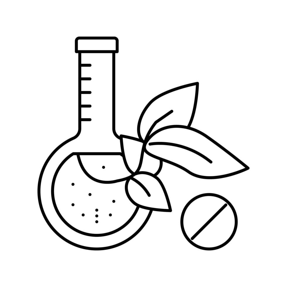 illustrazione vettoriale dell'icona della linea del liquido dell'omeopatia naturale