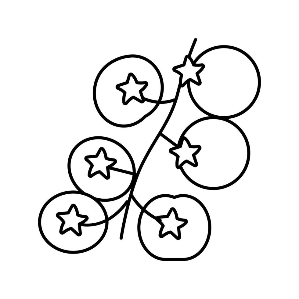 illustrazione vettoriale dell'icona della linea di pomodoro ciliegino