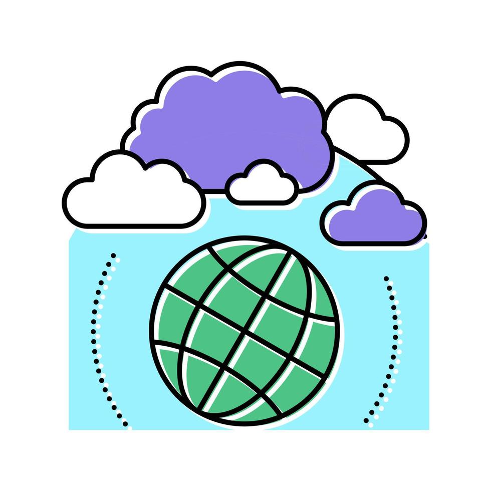 illustrazione vettoriale dell'icona del colore dell'ecosistema dell'atmosfera