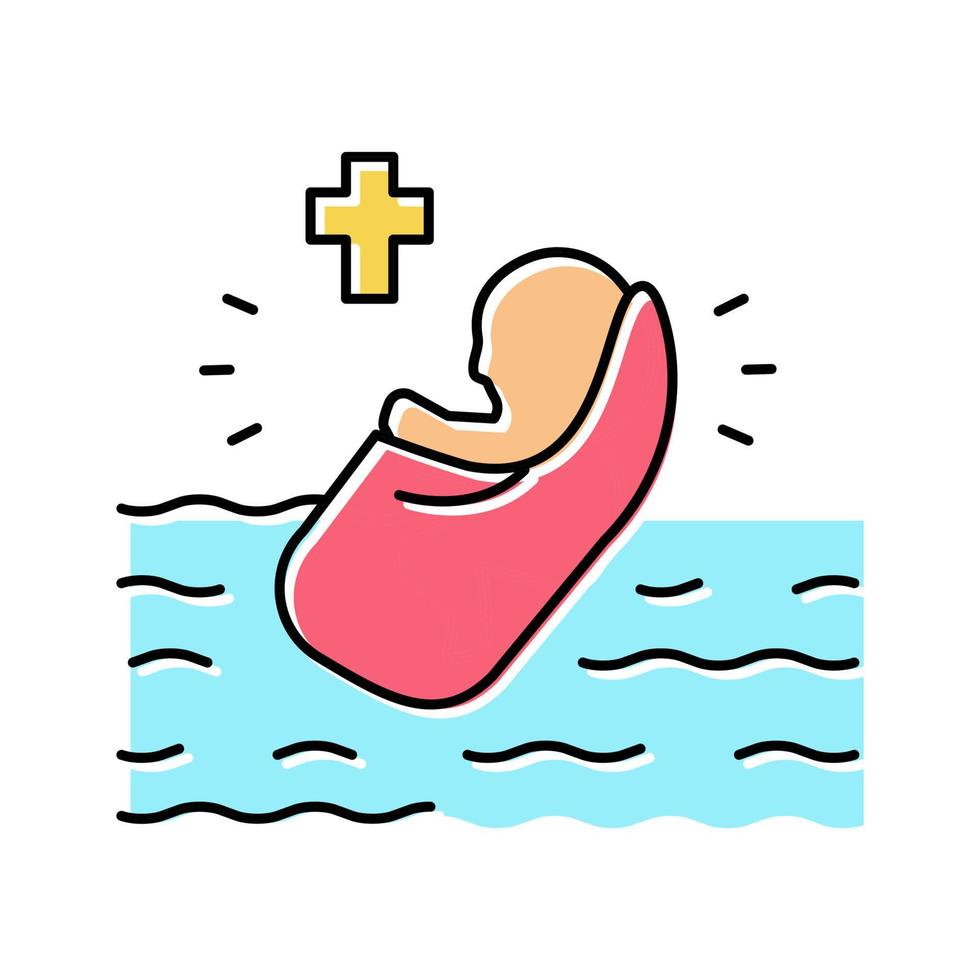 illustrazione vettoriale dell'icona del colore del cristianesimo del battesimo