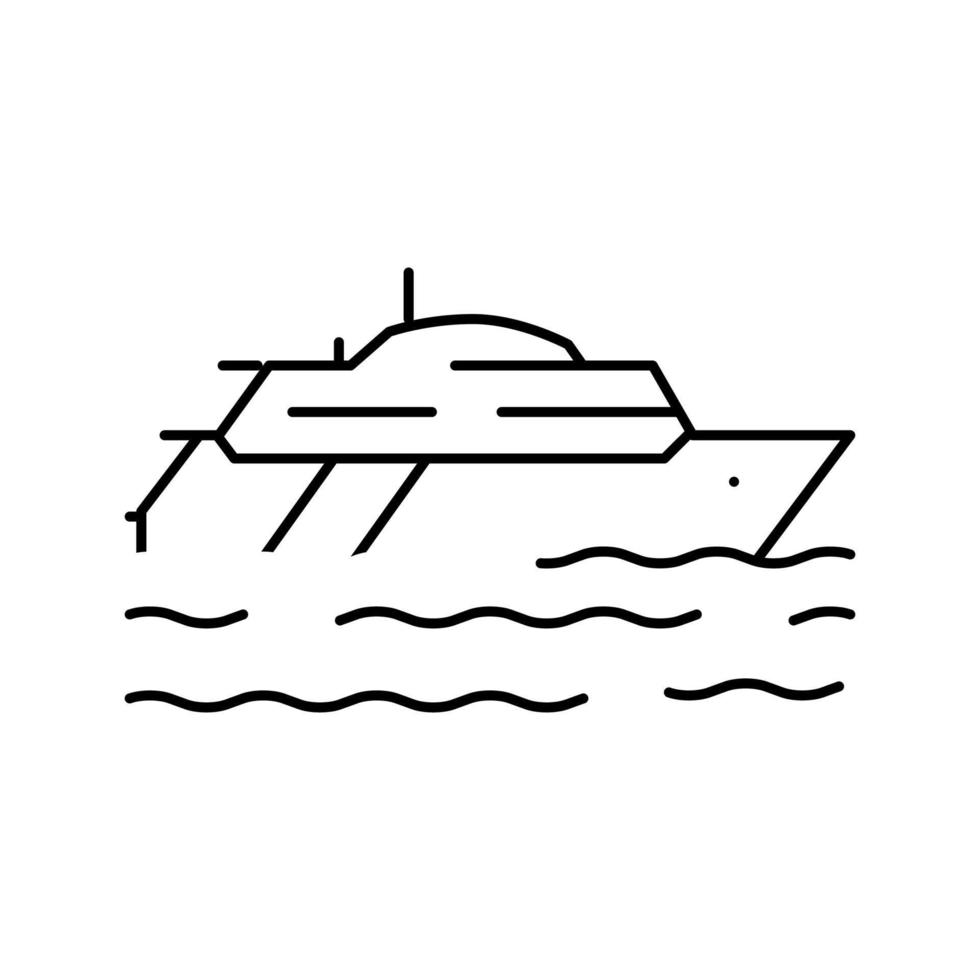 illustrazione vettoriale dell'icona della linea di trasporto dello yacht