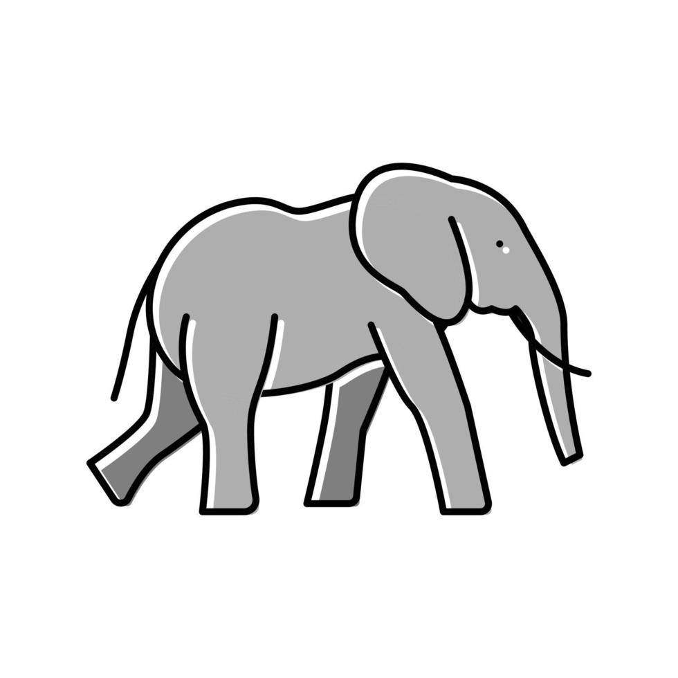 animale elefante nell'illustrazione vettoriale dell'icona del colore dello zoo
