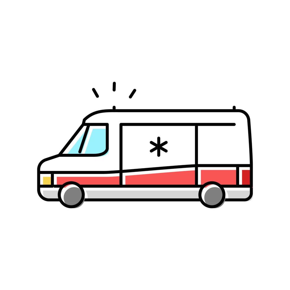 illustrazione vettoriale dell'icona del colore del pronto soccorso dell'ambulanza