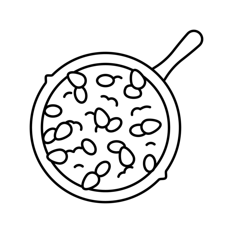 illustrazione vettoriale dell'icona della linea di peperoncino con carne