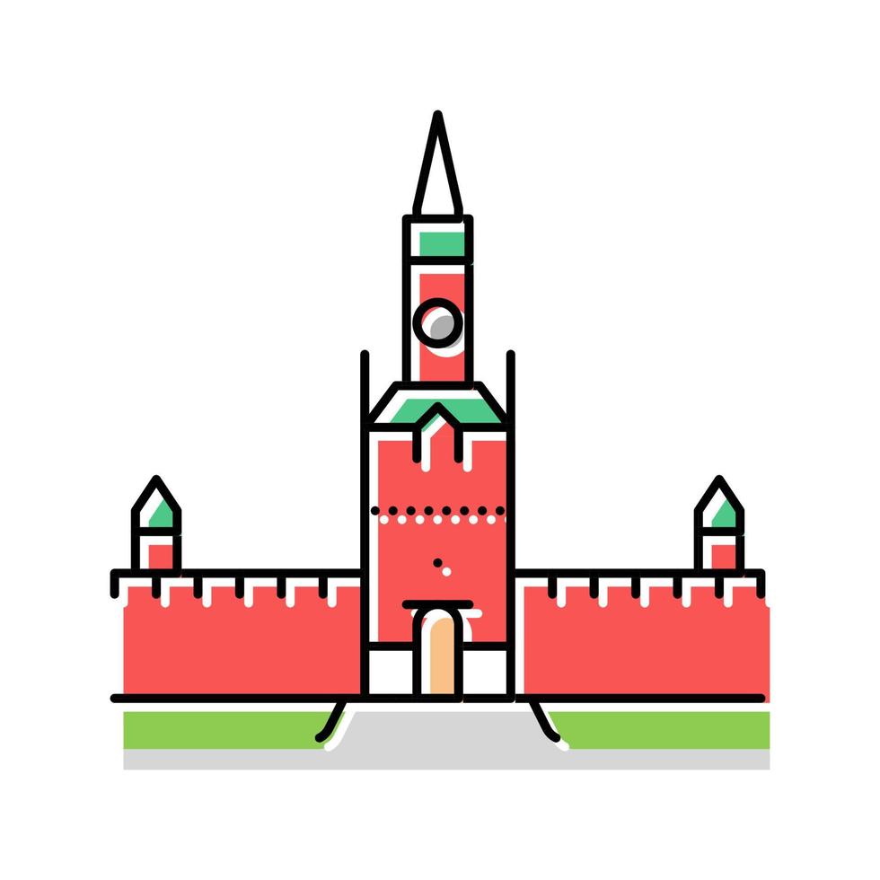 illustrazione vettoriale dell'icona del colore del Cremlino di Mosca
