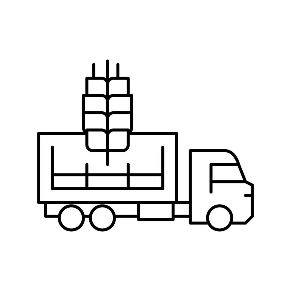 illustrazione vettoriale dell'icona della linea del campo di crescita del grano