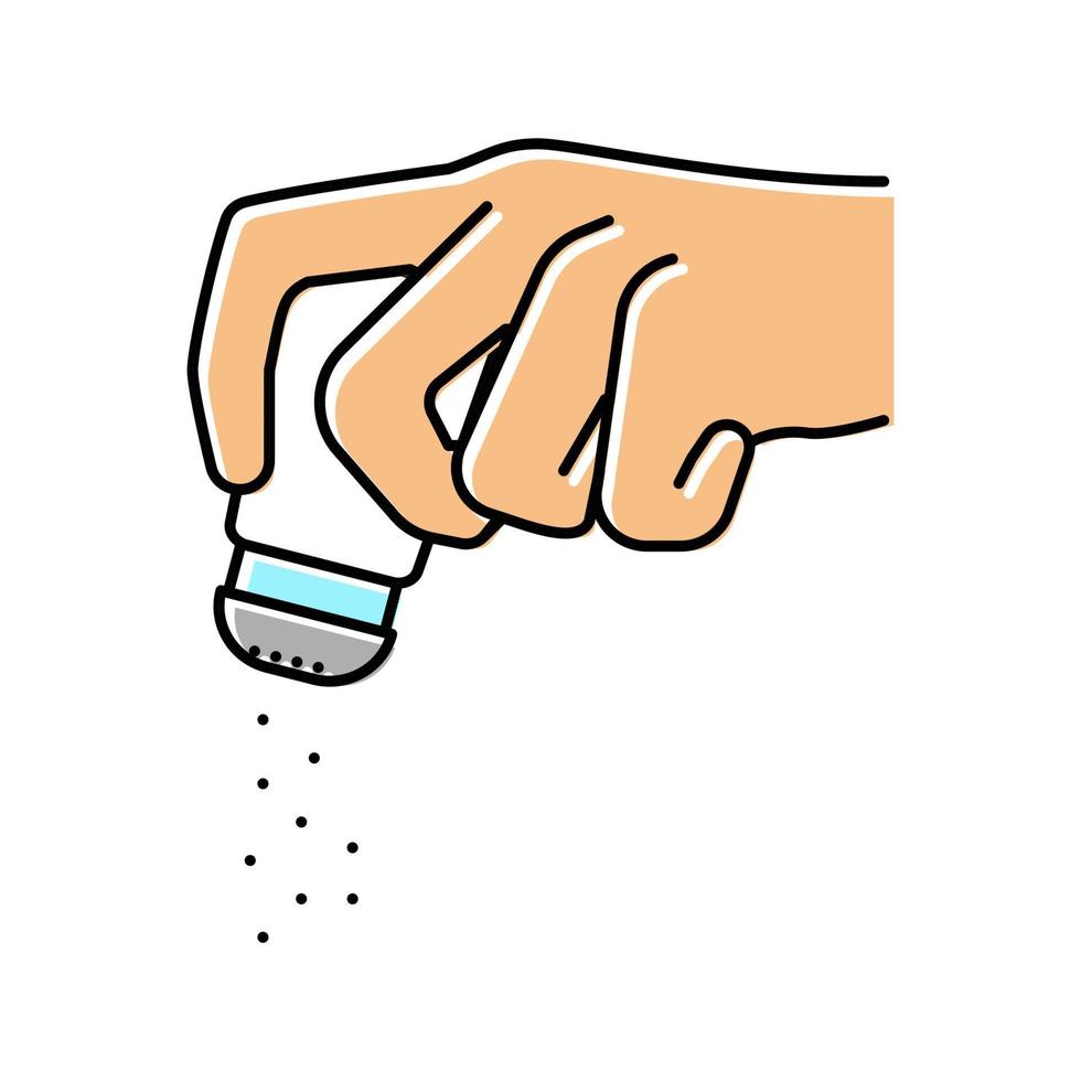 illustrazione vettoriale dell'icona del colore dell'aggiunta di sale