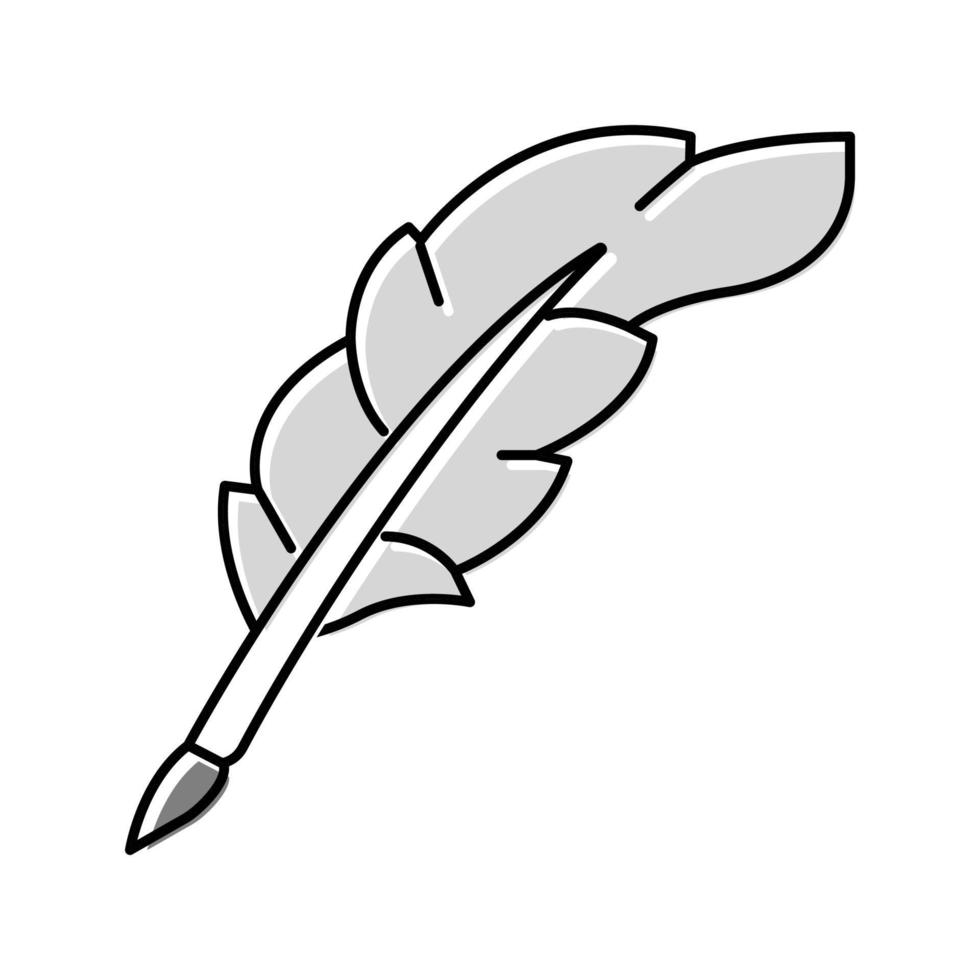 penna d'oca piuma morbido soffice colore icona vettore illustrazione