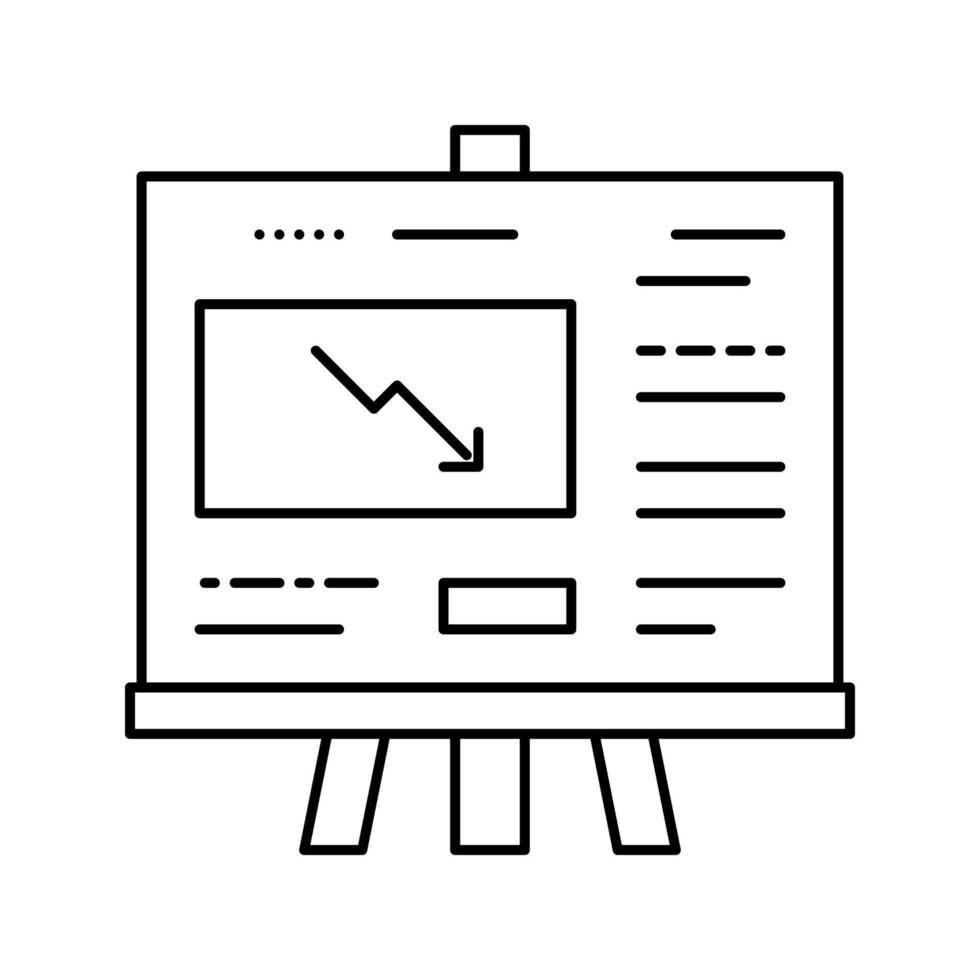 illustrazione vettoriale dell'icona della linea di presentazione infografica in caduta