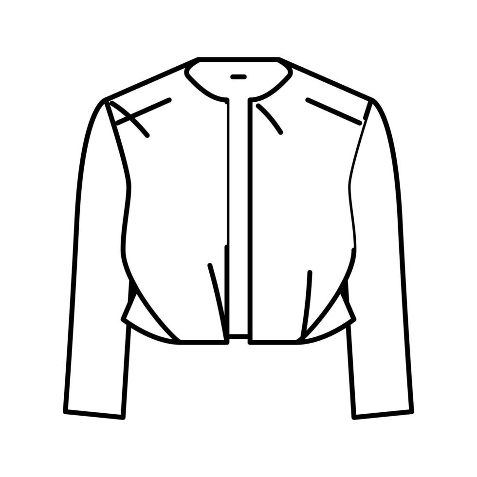 ritagliata giacca capispalla femmina linea icona vettore illustrazione
