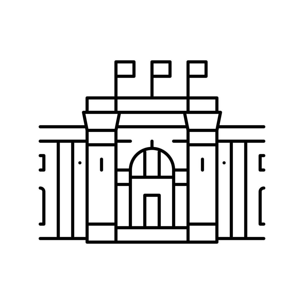 illustrazione vettoriale dell'icona della linea del museo del Cairo