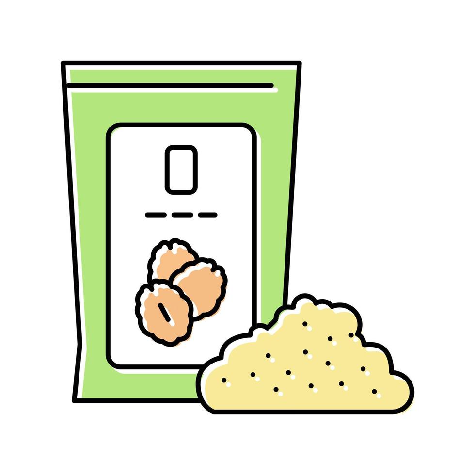 illustrazione vettoriale dell'icona del colore dell'imballaggio della farina d'avena
