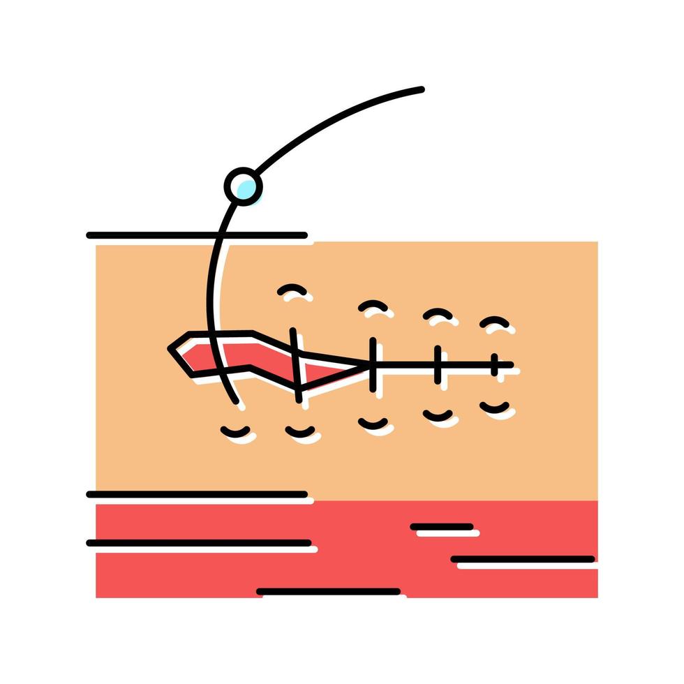 illustrazione vettoriale dell'icona del colore della ferita di sutura