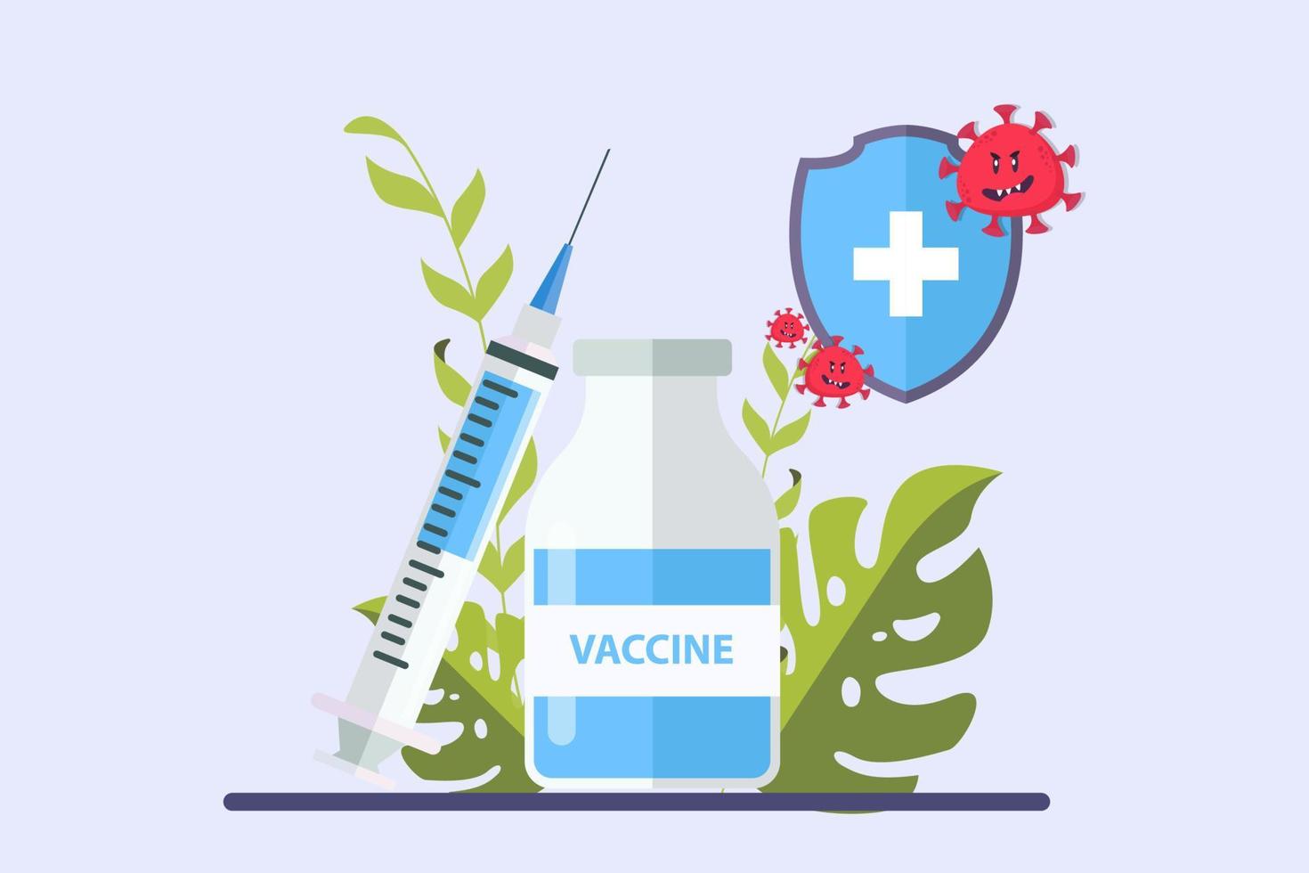 vaccino e siringa iniezione. esso uso per prevenzione, immunizzazione e trattamento a partire dal virus vettore
