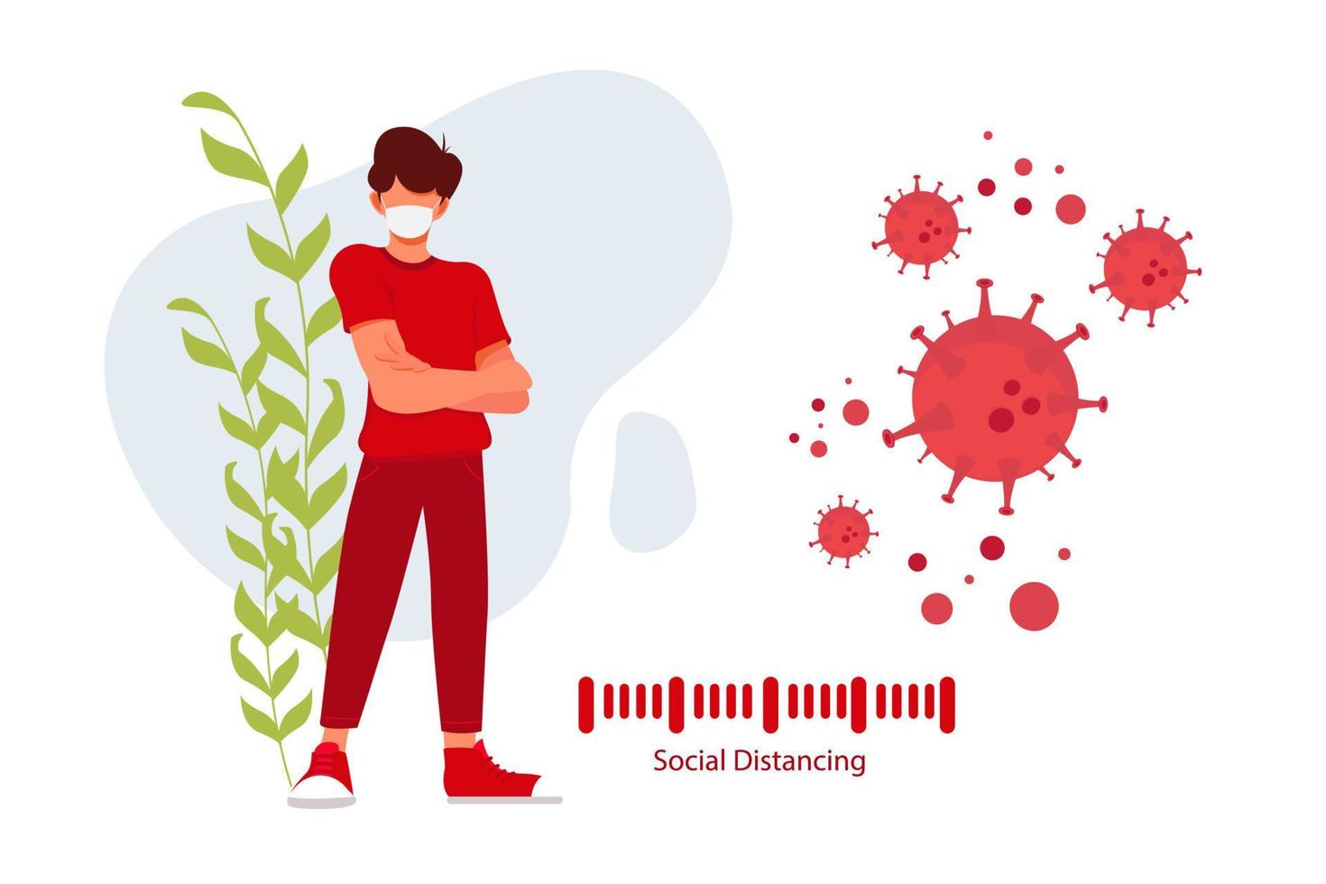 sociale distanziamento, mantenere distanza nel pubblico società persone per proteggere a partire dal virus vettore