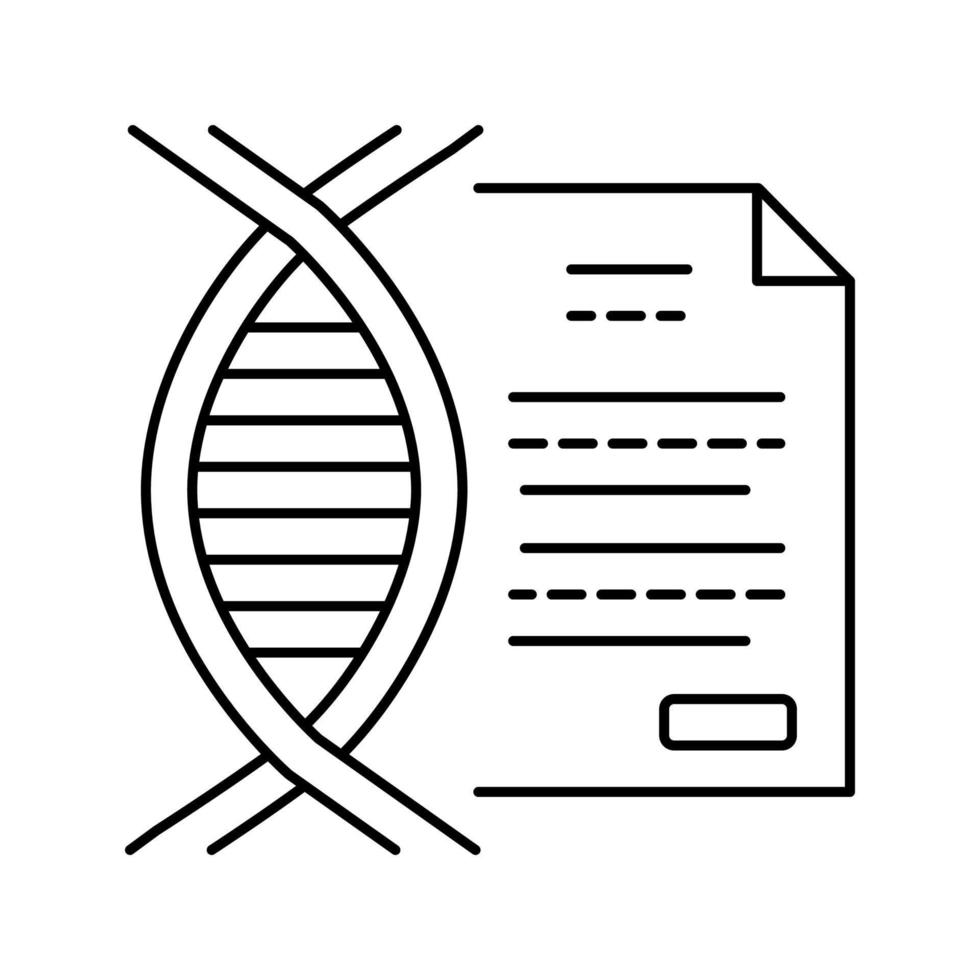 illustrazione vettoriale dell'icona della linea di documentazione genetica della molecola