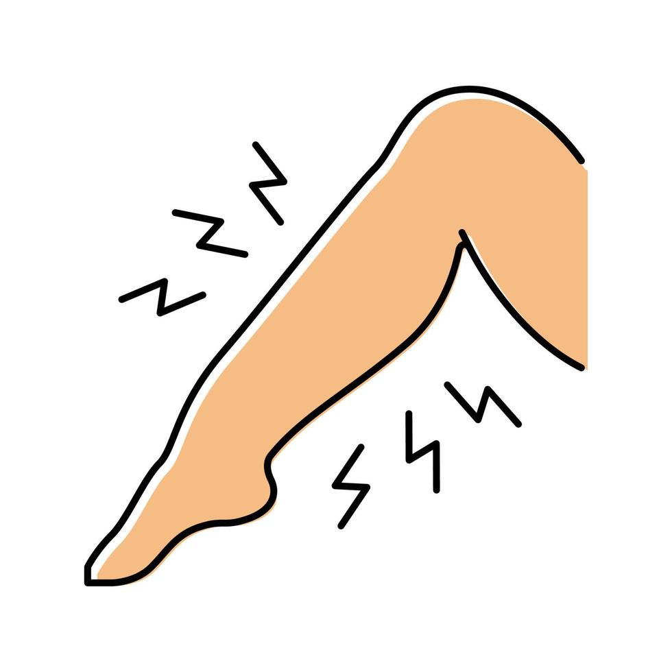 illustrazione vettoriale dell'icona del colore del dolore alle gambe