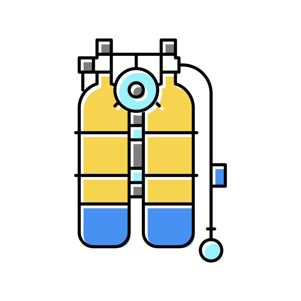 illustrazione vettoriale dell'icona del colore dell'attrezzatura subacquea