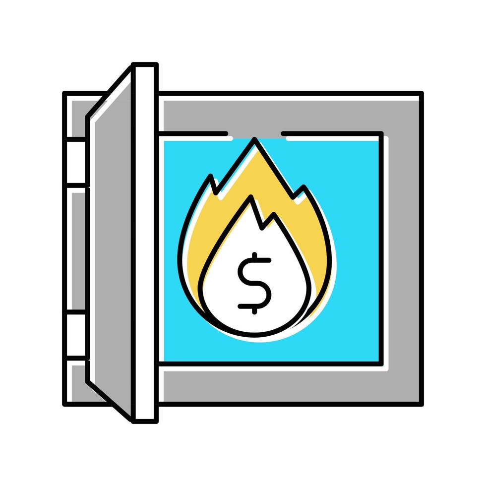 illustrazione vettoriale dell'icona del colore dell'inflazione degli asset