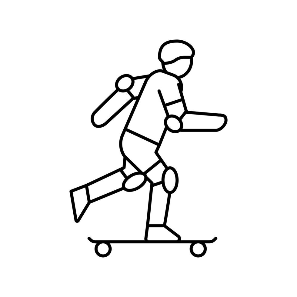 illustrazione vettoriale dell'icona della linea di sport estremi per lo skateboard