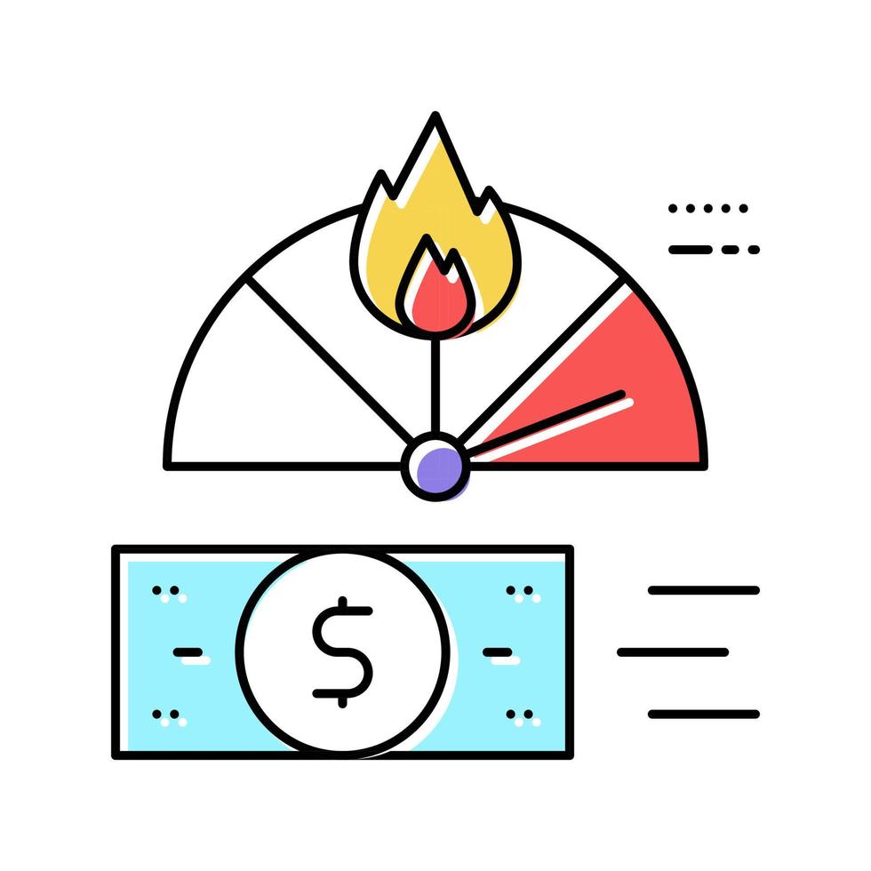 illustrazione vettoriale dell'icona del colore della crisi finanziaria dell'inflazione