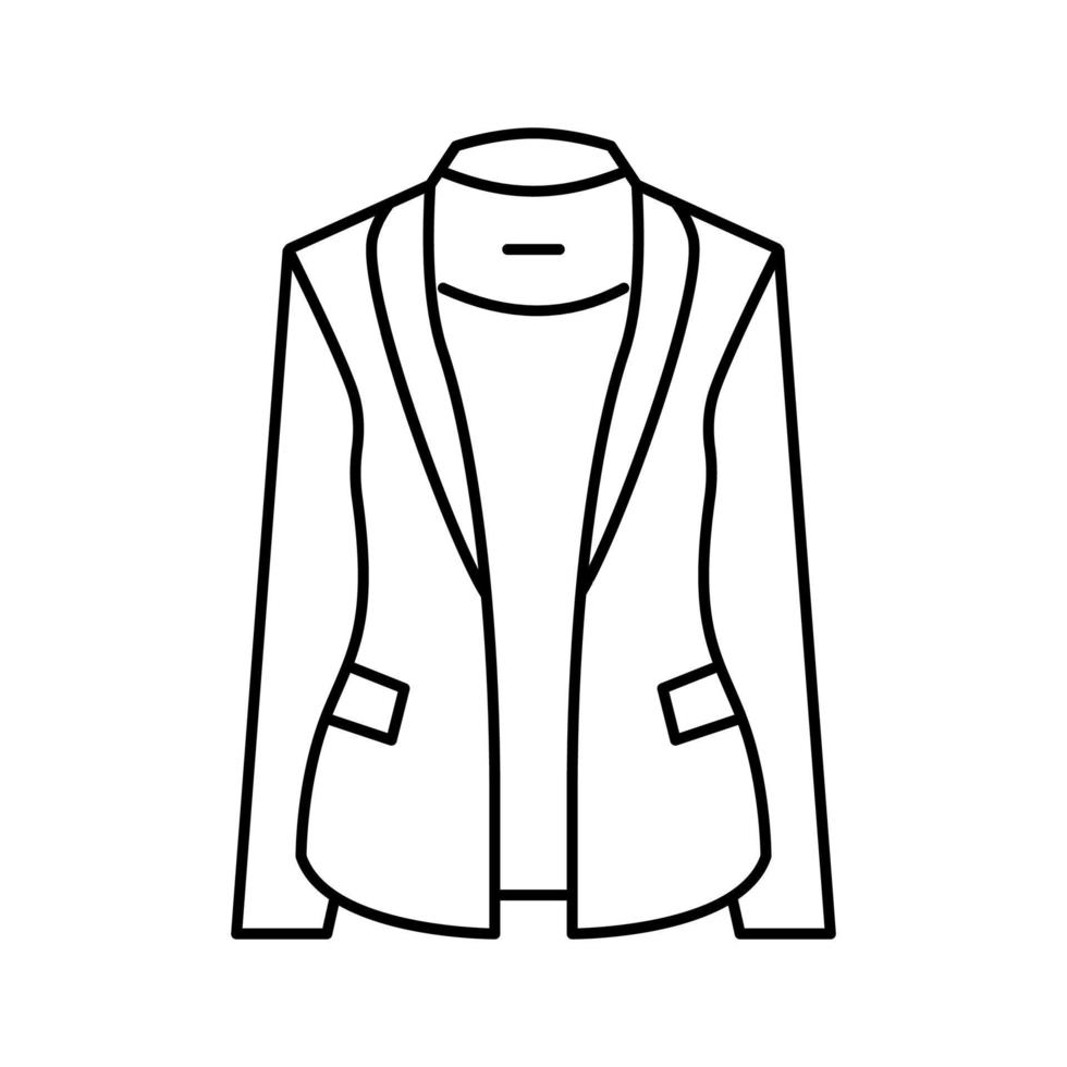 blazer capispalla femmina linea icona vettore illustrazione