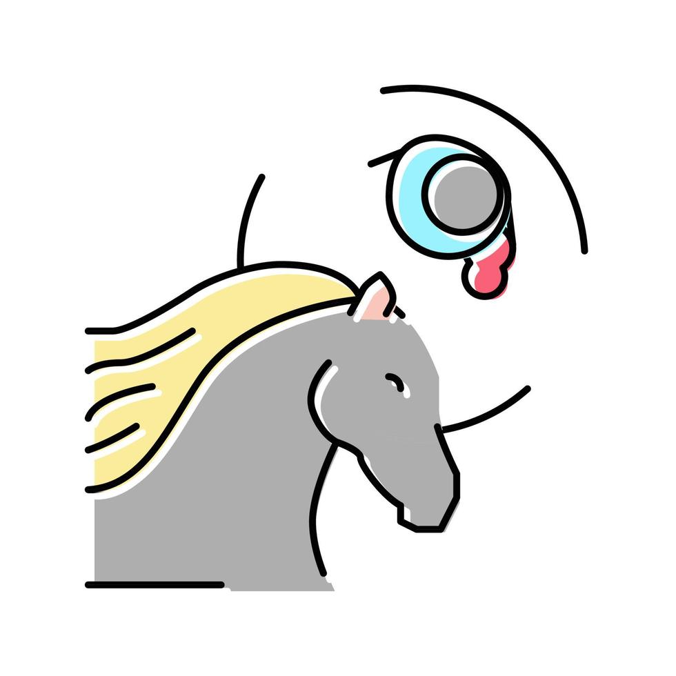 illustrazione vettoriale dell'icona del colore del cavallo della leptospirosi