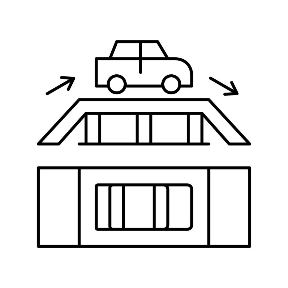 illustrazione vettoriale dell'icona della linea di passaggio del cavalcavia